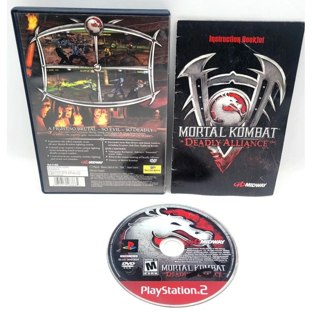 Mortal Kombat: Deadly Alliance (Sony Playstation 2, 2002) COMPLETE IN BOX CIB